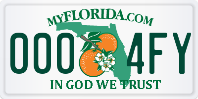 FL license plate 0004FY