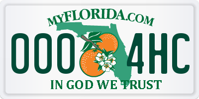 FL license plate 0004HC