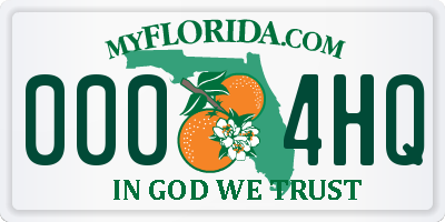 FL license plate 0004HQ