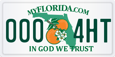 FL license plate 0004HT