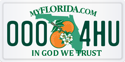 FL license plate 0004HU