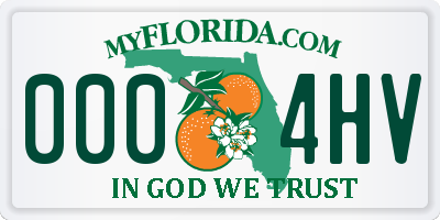 FL license plate 0004HV