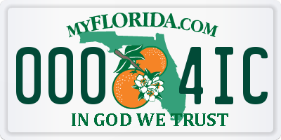 FL license plate 0004IC