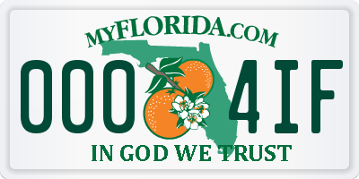 FL license plate 0004IF