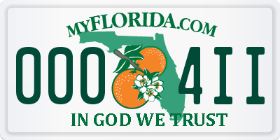 FL license plate 0004II