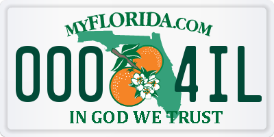 FL license plate 0004IL