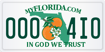 FL license plate 0004IO