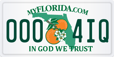 FL license plate 0004IQ