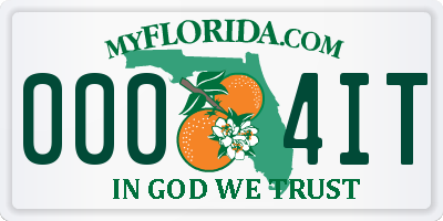 FL license plate 0004IT