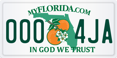 FL license plate 0004JA