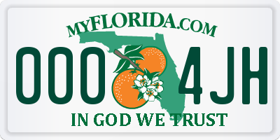 FL license plate 0004JH