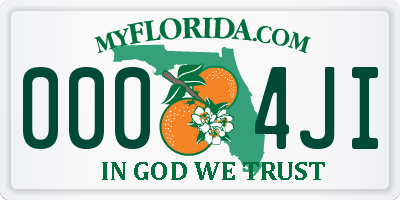 FL license plate 0004JI