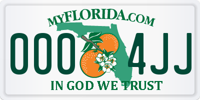 FL license plate 0004JJ