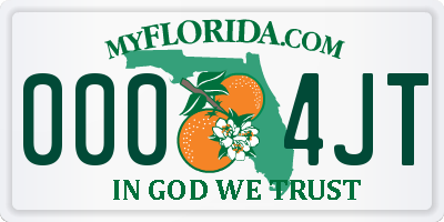 FL license plate 0004JT