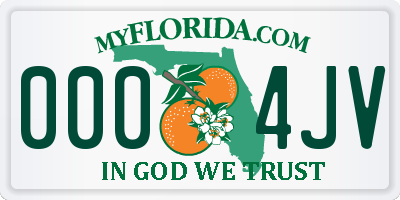 FL license plate 0004JV