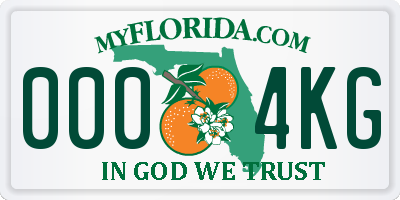 FL license plate 0004KG