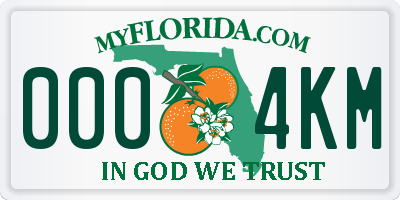 FL license plate 0004KM