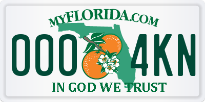 FL license plate 0004KN