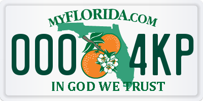 FL license plate 0004KP