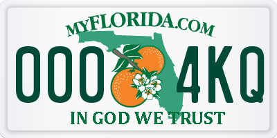 FL license plate 0004KQ