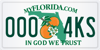 FL license plate 0004KS