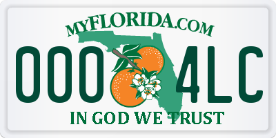 FL license plate 0004LC