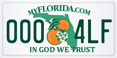FL license plate 0004LF