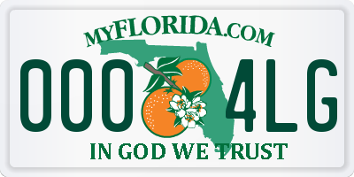 FL license plate 0004LG