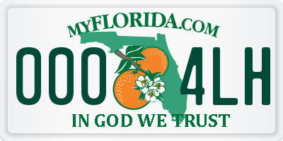FL license plate 0004LH
