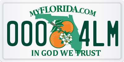 FL license plate 0004LM