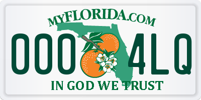 FL license plate 0004LQ