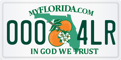 FL license plate 0004LR