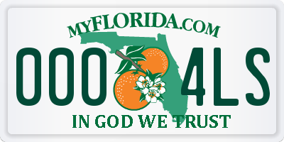 FL license plate 0004LS