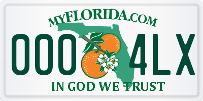 FL license plate 0004LX