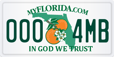 FL license plate 0004MB