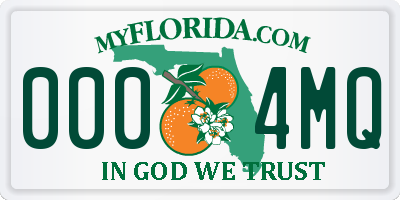 FL license plate 0004MQ
