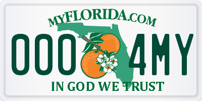 FL license plate 0004MY