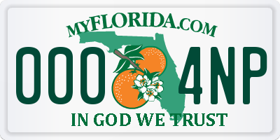 FL license plate 0004NP