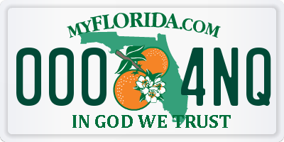 FL license plate 0004NQ