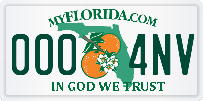 FL license plate 0004NV