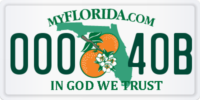 FL license plate 0004OB