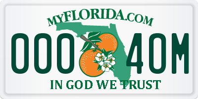 FL license plate 0004OM