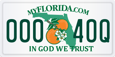 FL license plate 0004OQ