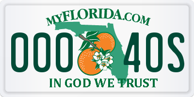 FL license plate 0004OS