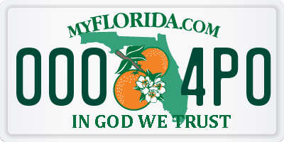 FL license plate 0004PO