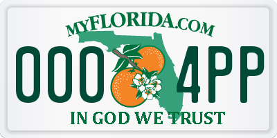 FL license plate 0004PP