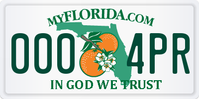 FL license plate 0004PR