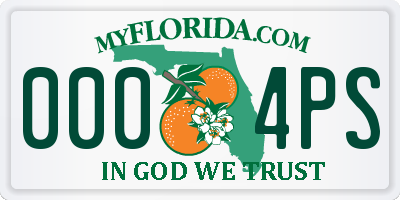 FL license plate 0004PS