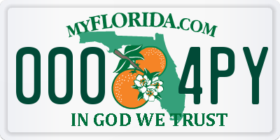 FL license plate 0004PY