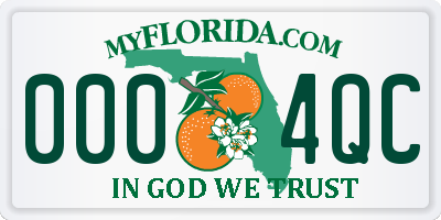 FL license plate 0004QC